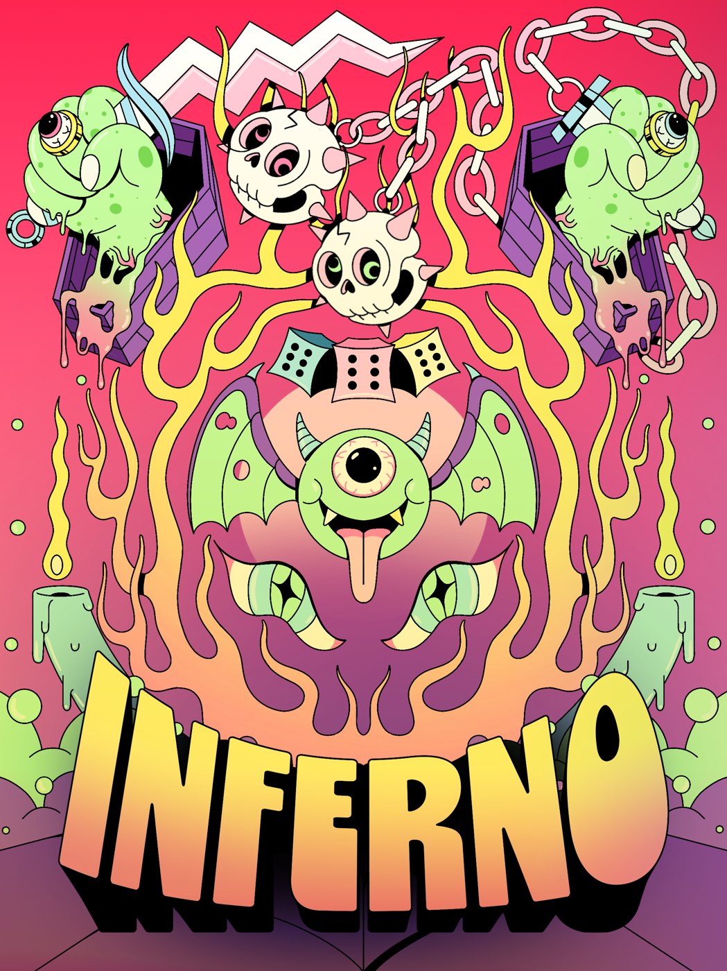 Inferno illustration poster