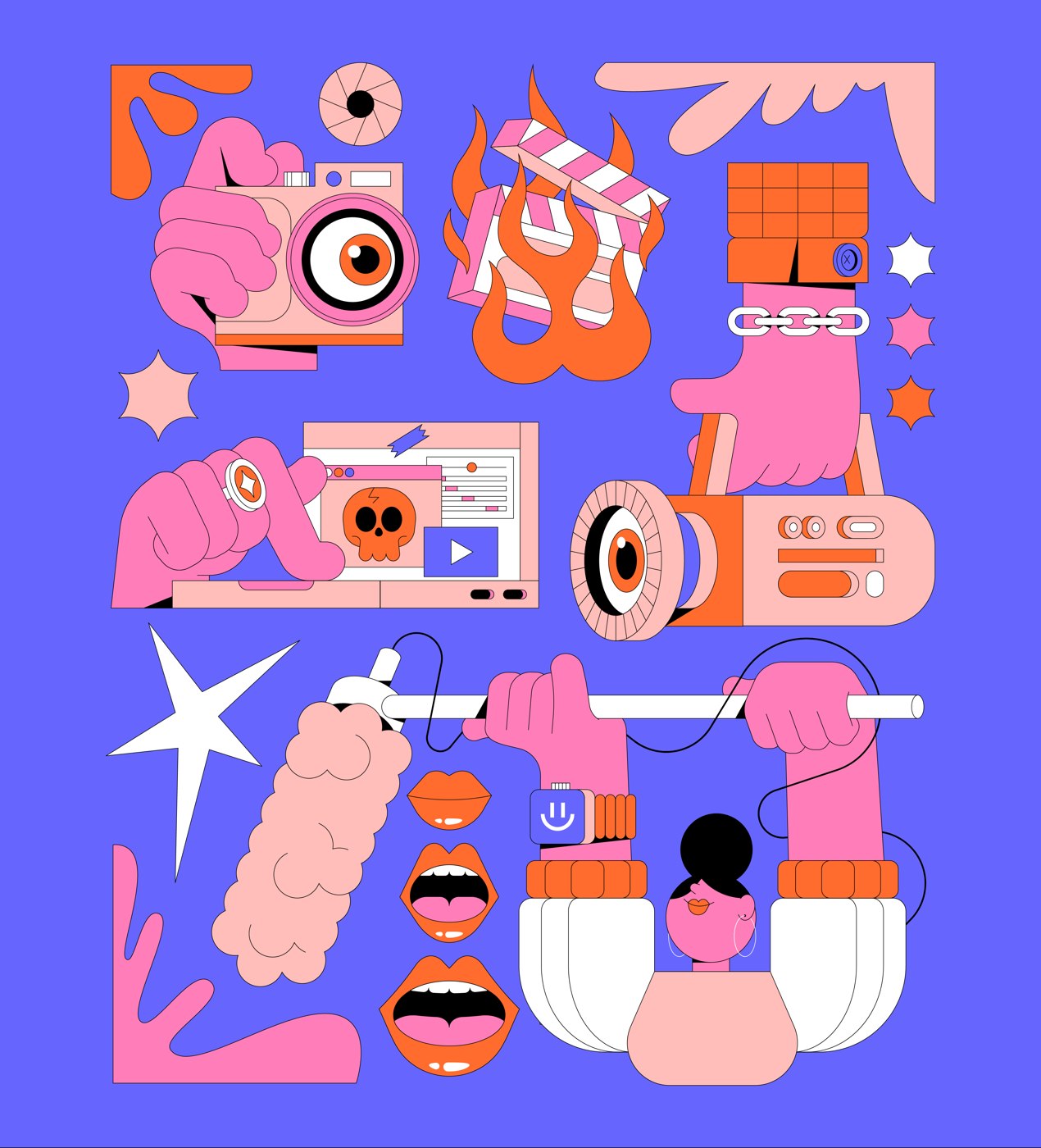 On Set illustration poster